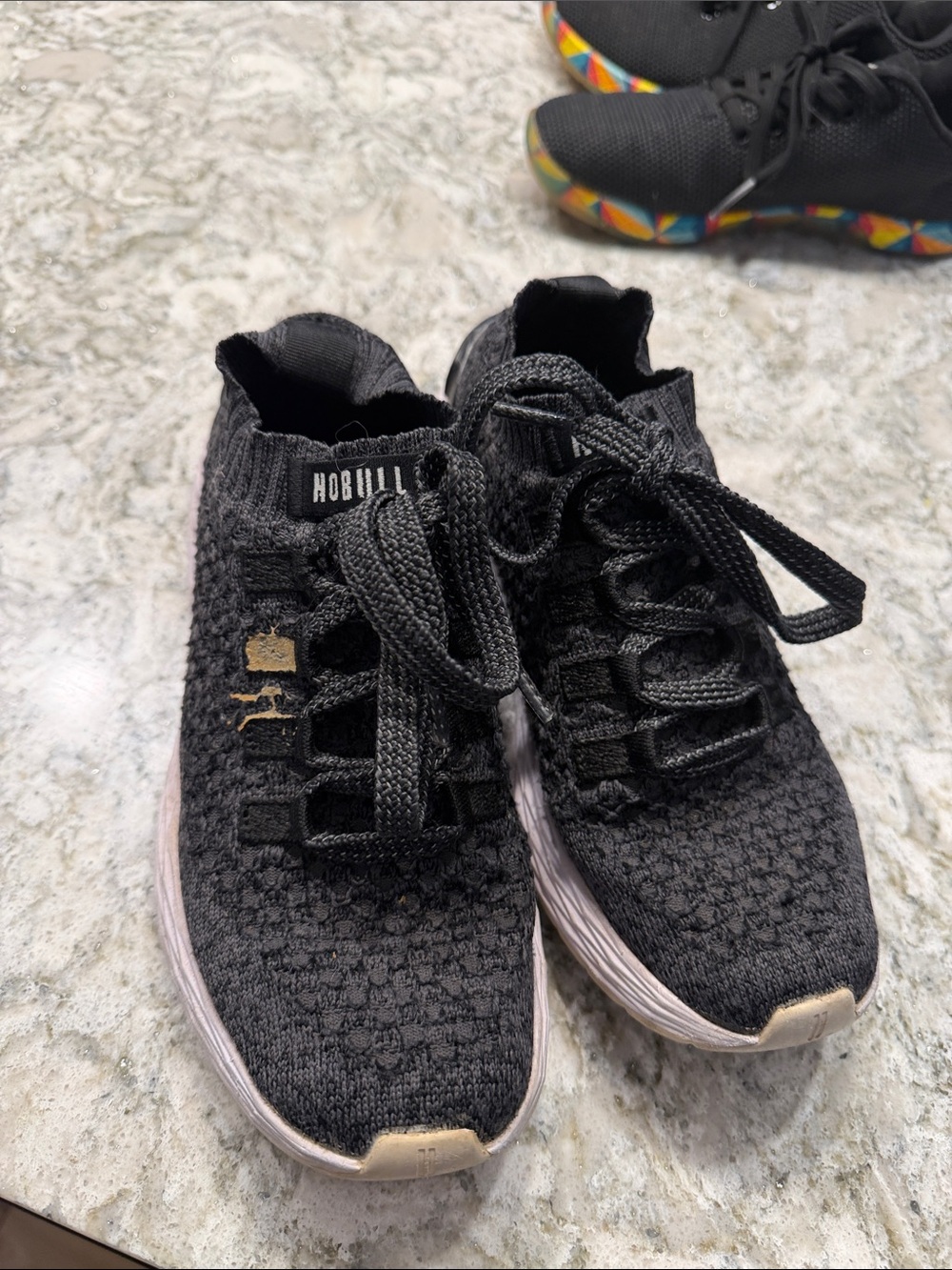 NOBULL Kids Black Knit Trainers with White Soles